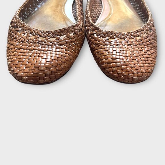 Lauren Ralph Lauren Braided Woven Leather Ballet Flats Sz 9.5 Boho Balletcore - Picture 7 of 8